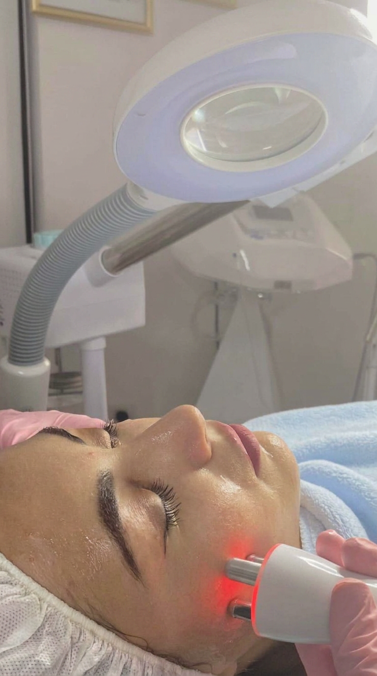 Tratamiento facial anti-edad con equipo profesional